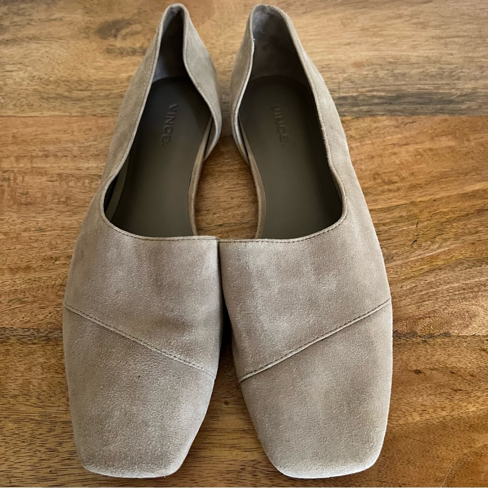 Vince Tan Suede Flats